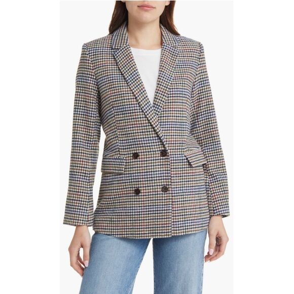 Rails Jac Double Breasted Blazer, Houndstooth Cardinal Pine, NWT, Size M - Picture 1 of 12